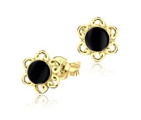 Gold Plated Stud Earring Blossom Shape ST-565-GP